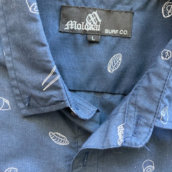 Men's Molokai Surf Sushi Print L Button-Down Fits Like a M - Picture 4 of 7